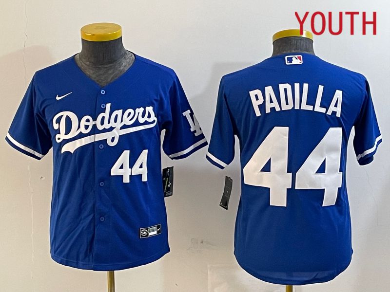Youth Los Angeles Dodgers #44 Padilla Blue Game 2024 Nike MLB Jersey style 12162->youth mlb jersey->Youth Jersey